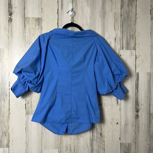Zara Blue Off Shoulder Puff Sleeve Top medium - Picture 4 of 9